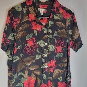 Caribbean Joe Short Sleeve Hawaiian Blouse